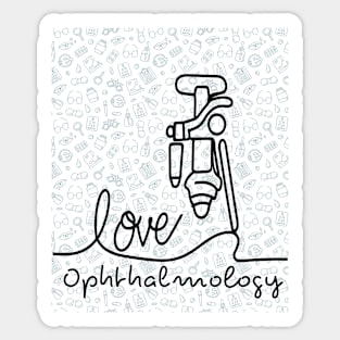 Love Ophthalmology line Brafdesign Sticker